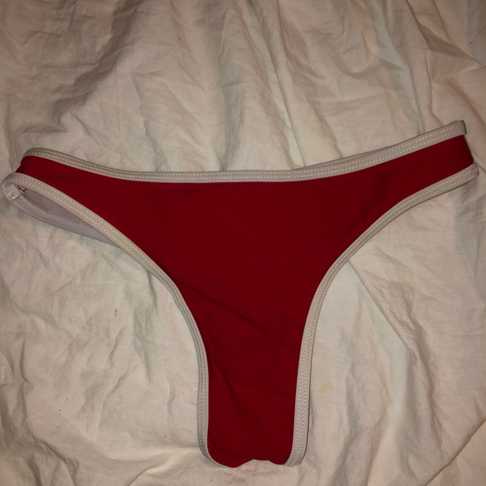 Red bathing suit bottoms